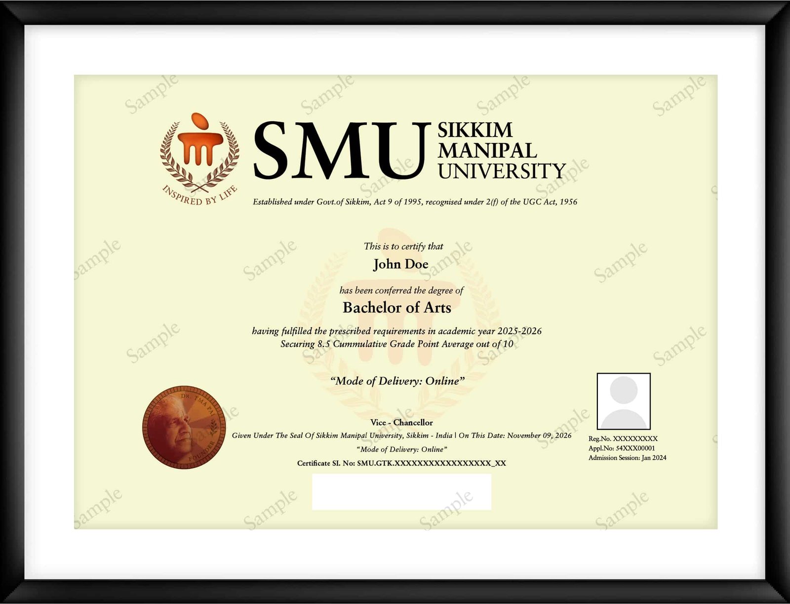 smu degree sample